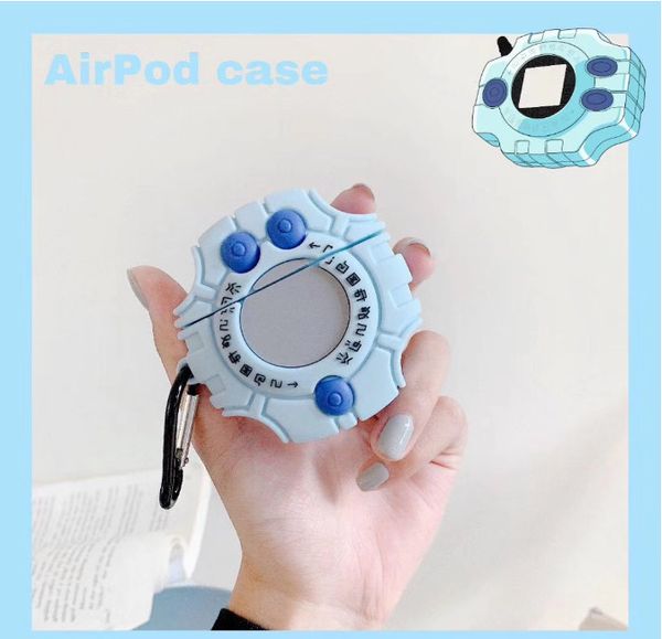 

cute cartoon silicone digital watch headsets for airpods case wireless bluetooth for airpod 2 soft cover for airpod fundas coque