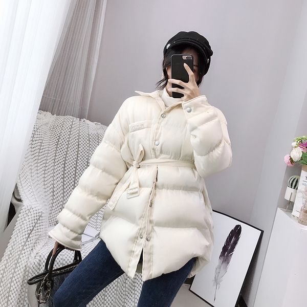 

2019 new fashion women's jacket coat winter thickening waist warm jacket, Black