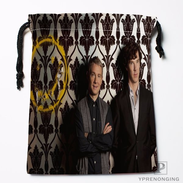 

custom sherlock holmes drawstring bags printing travel storage mini pouch swim hiking toy bag size 18x22cm#0412-11-99