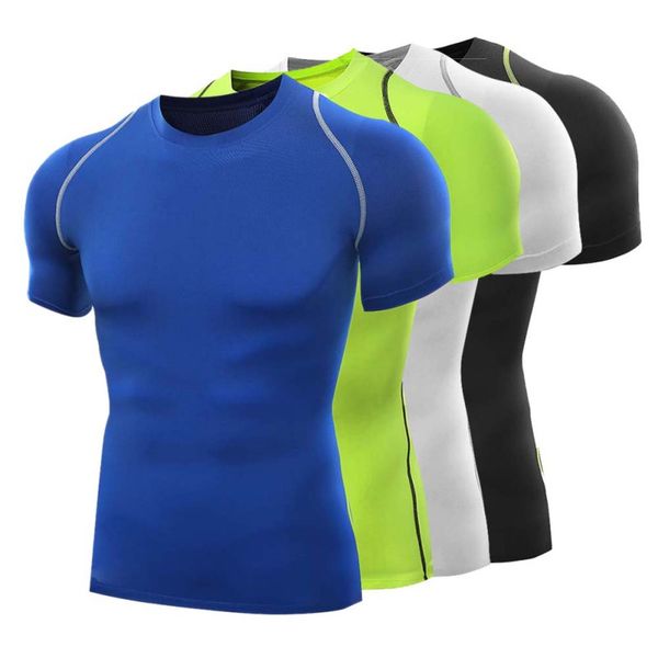 

mode hommes solid t-shirts sports slim fit round-neck short sleeve running t-shirts clothes, Black;blue