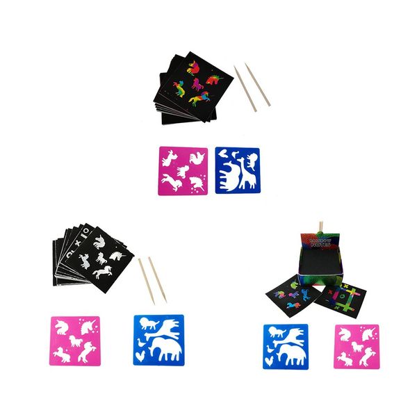

cartoon scratch painting toy neutral paper kids education learning toys magical colorful stationery scratching drawing