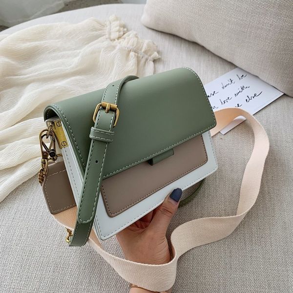 

контраст цвета кожа pu crossbody сумка для женщин 2019 путешествия сумки моды простой плечи сумка lady crossbody сумки