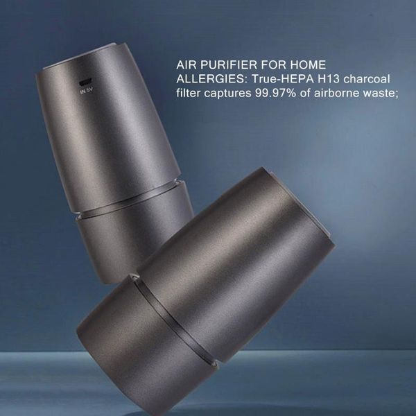 

car styling negative ion car air purifier portable air cleaner with usb ports filter freshener for baby small room quiet
