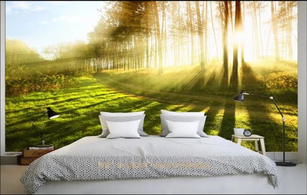 

3d wallpaper custom p mural beautiful sunshine jungle fresh natural background wall canvas wall art trees home decor wall art pictures