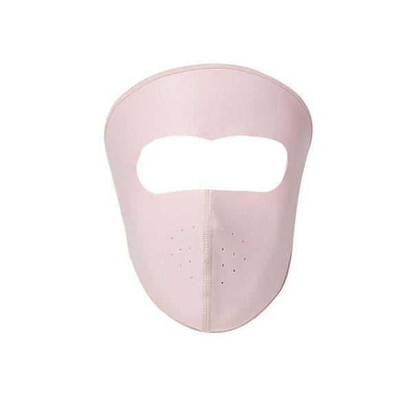 

2019 summer ice silk sunscreen large mask all-inclusive mask thin section breathable full face sunshade protection forehead, Black