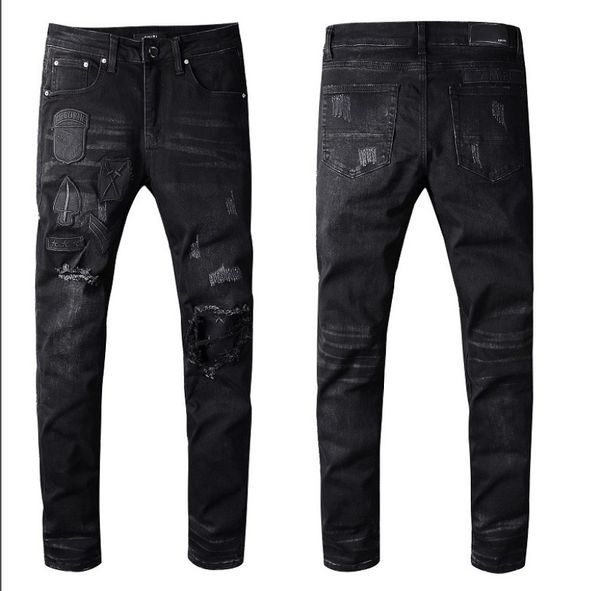 

designer men's jeans summer fashion trend stretch slim straight jeans denim 2020 trend men's casual pants wholesale-a, Blue