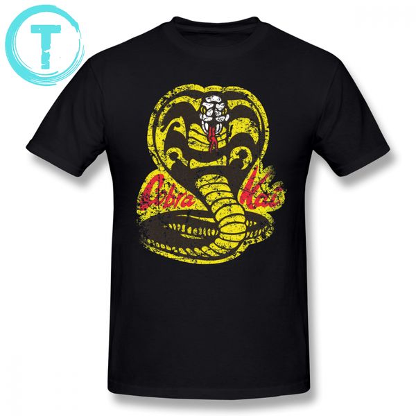 Cobra Kai T Gömlek Cobra Kai T-shirt Kısa kollu Boy Tee Gömlek Baskılı Pamuk Klasik Erkekler Eğlenceli Tshirt J190614