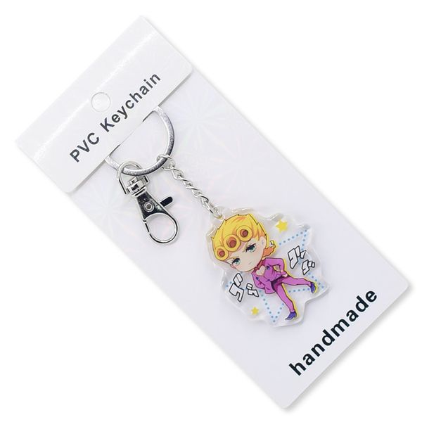 

2019 jojo's bizarre adventure keychain double sided acrylic key chain pendant anime accessories cartoon key ring, Silver