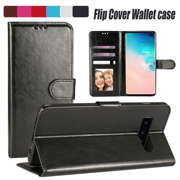 

wallet case for iphone12 xs max xr s10e pu leather case with card slot flip cover for samsung s8 note9 opp bag