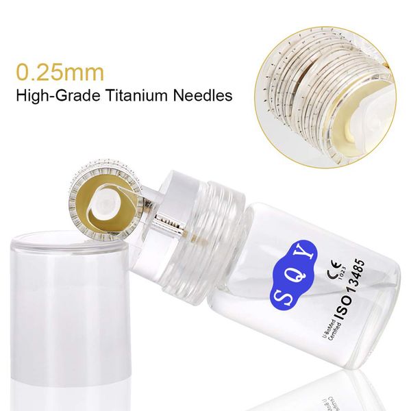 192 aghi in titanio Derma Roller Dermaroller -0,25 mm Sistema di cura della pelle con micro aghi aggiornato per acne, cicatrici, invecchiamento della pelle