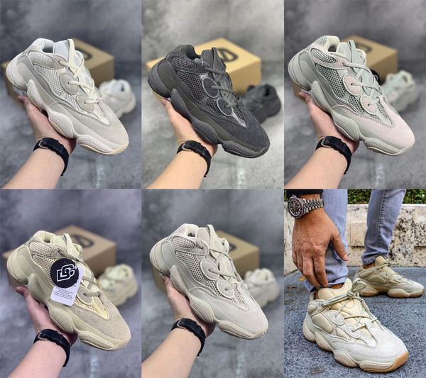 

2020 с пустынной коробке кроссовки 500С желтый суперлуние кроссовки Канье Уэст кроссовки мужские спортивные духи 500 женщин