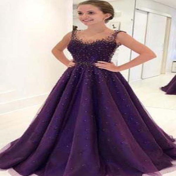 Фиолетовое Вечернее Платье с Бисерами