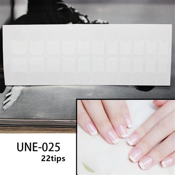

22tips/1sheet nail art sticker white french nail wraps glitter heart designs diy full cover strips stickers manicure accessories, Black