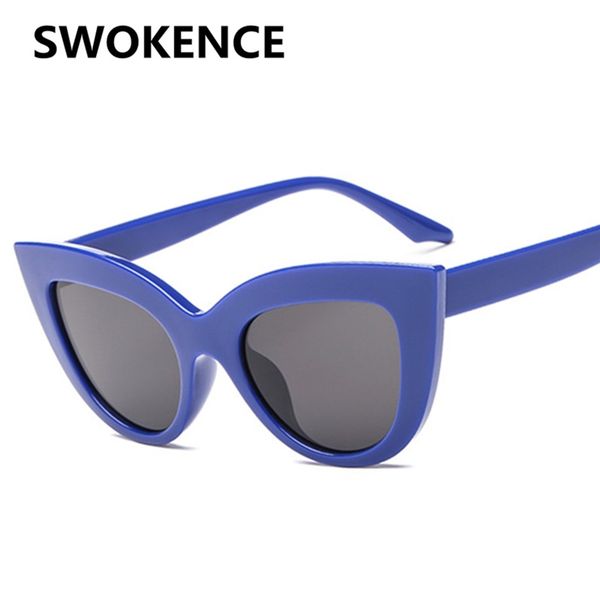 

swokence vintage cat eye sunglasses women brand personality uv400 sun glasses oculos lunettes de soleil wholesale sa39, White;black