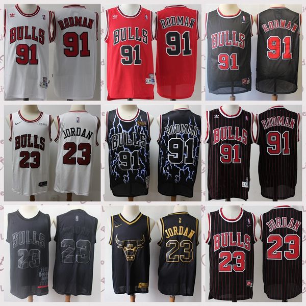 

Мужские ChicagoBulls старинные 23MichaelJordan 91Dennis Родман баскетбол Джерси сшитые шорты
