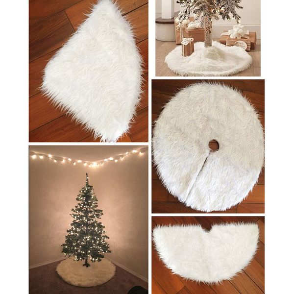

soft tree skirt plush floor base pad xmas home decoration cloth white s/m/l christmas party creative