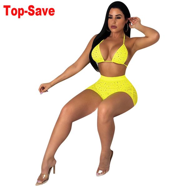 

2 piece set women biker shorts v-neck crop sleeveless casual outfits summer fashion nightclub party mini suit dropshipping, White