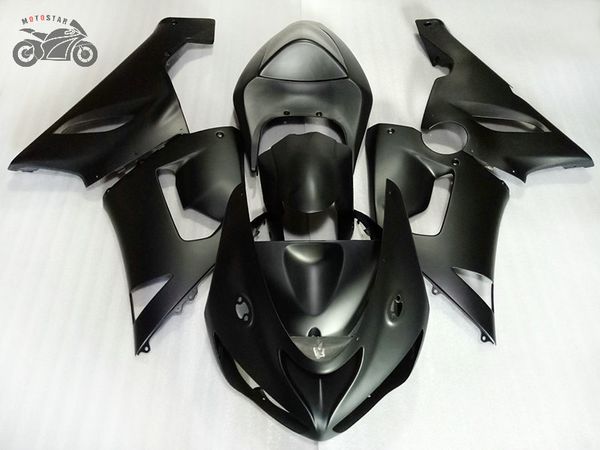 Passen Sie chinesische Verkleidungen für 2005 2006 Kawasaki Ninja ZX6R ZX 636 ZX 6R 05 06 ZX-6R mattschwarze ABS-Kunststoff-Verkleidungssätze TV11 an