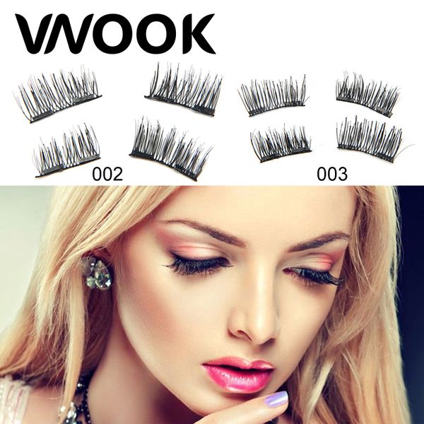 

vnook brand makeup magnetic eyelashes with 2 magnets handmade false eye lashes long black reusable 3d magnet eyelash extension