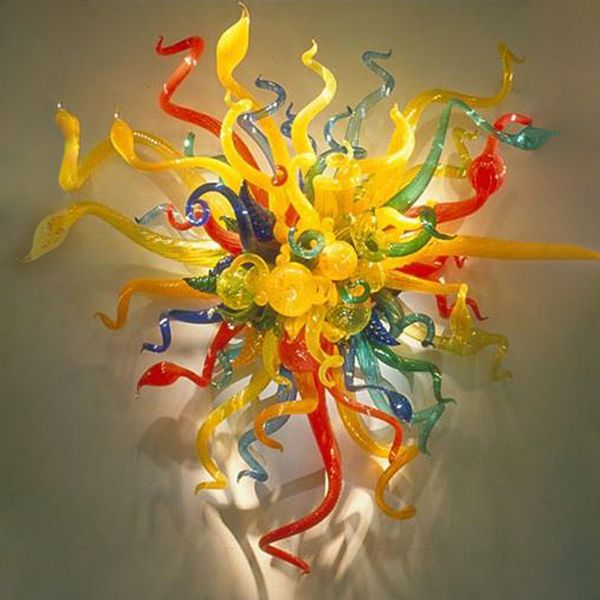 

Floral Glass Wall Light for House Hotel Decoration LED Wall Lamp Handmade Blown Glass European Style Murano Glass Wall Sconce