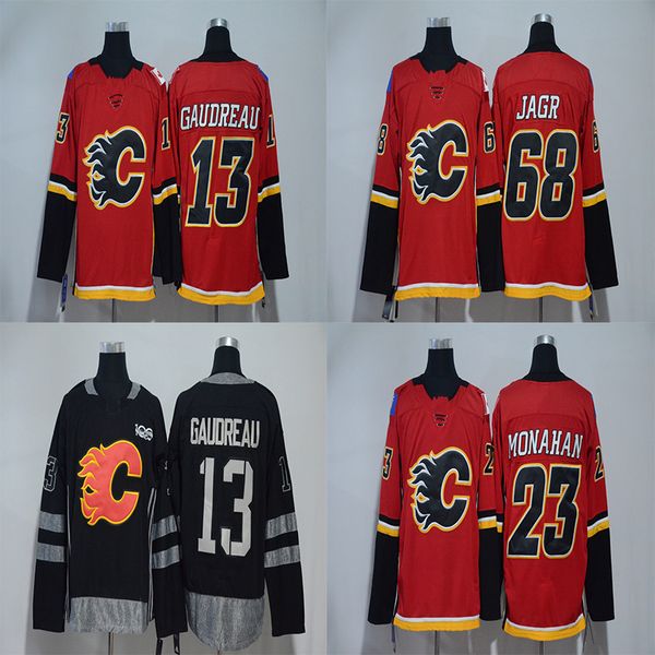 

Calgary Flames 13 Johnny Gaudreau Jerseys 23 Sean Monahan 68 Jaromir Jagr Red White Mens Hockey Jerseys