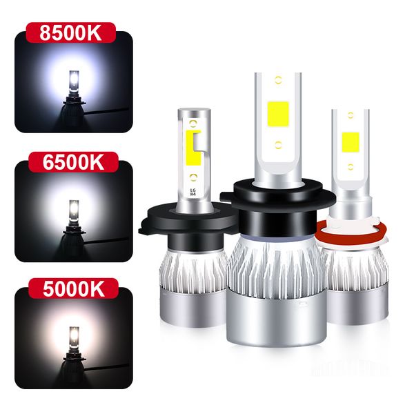 

roadot car headlight bulbs h7 led h4 led h1 h11 h3 9005 9006 6500k car accessories for auto cob high-low beam high power lamp