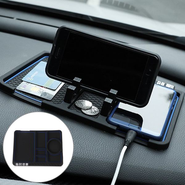 

1pc silicone car phone holder temporary parking card number dashboard storage non slip mat automobiles interior accessories