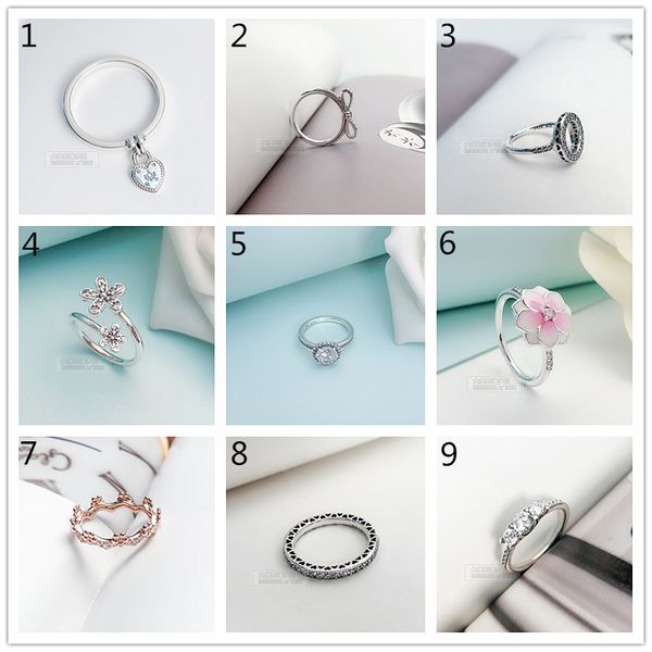 

новые реальные 925 серебряные кольца шарма оригинальные кольца пандоры для женщин обручальное кольцо обручальные украшения для женщин, Slivery;golden