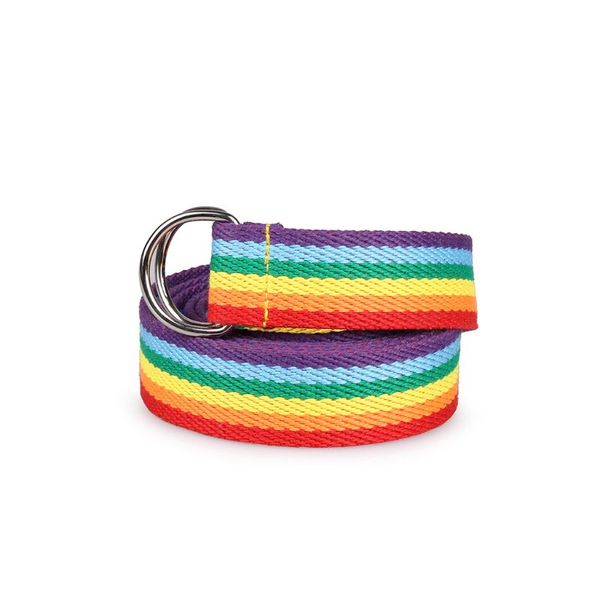 

new women waistband double loop d-shaped rainbow color straps casual wild lady students long decorative belt, Black;brown