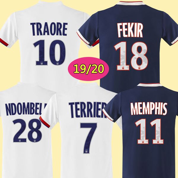 

2019 lyon maillot de foot olympique lyonnai fekir lyon occer jer ey dembele traore aouar memphi 19 20 lyon ol football hirt
