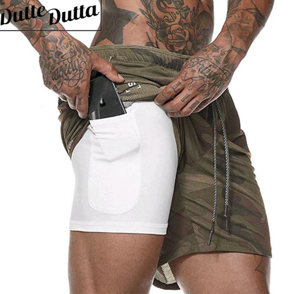 

summer mens camouflage sports shorts 2 in 1 running sports shorts quick drying training exercise jogging gym with pocket, Black;blue