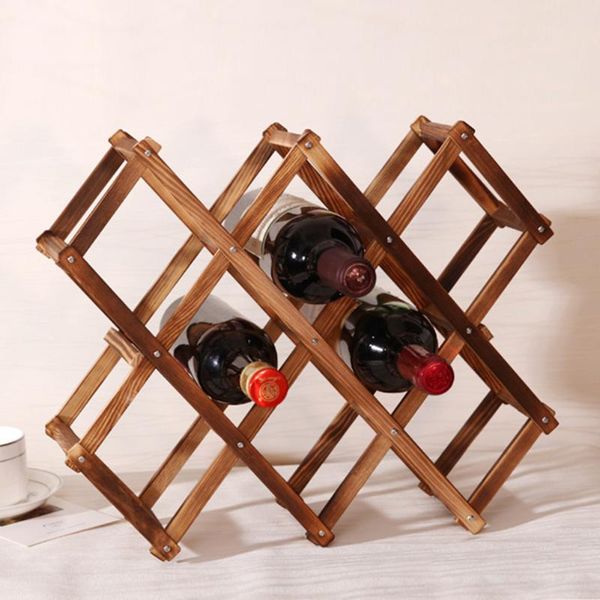 

new solid wood folding wine racks foldable wine stand wooden holder 10 bottles kitchen bar display shelf
