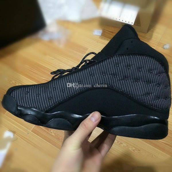 

black 13 og new cat men basketball shoes 3m reflect 13s black cat athletics sneakers size 8-13