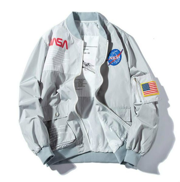 

new nasa flight pilot mens jackets casual ma1 bomber jacket autumn letter printed windbreaker mens outerwear bj0608, Black;brown