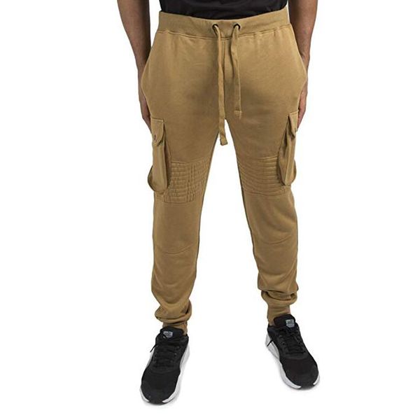 

новая мужская мода slim fit донная повседневный хлопок брюки брюки карманы, Black