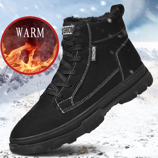 

winter new men's snow classic casual shoes walking shoes male sneakers men mens walking sneakers spring2019, Black