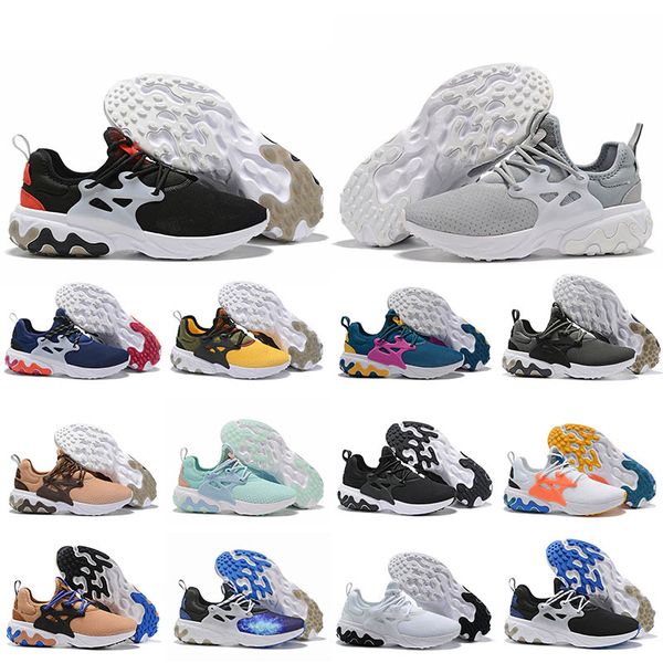 

ale brand react black and white light gray presto wine red shallow moon designer sneakers of mens shoes women size 36-45, White;red