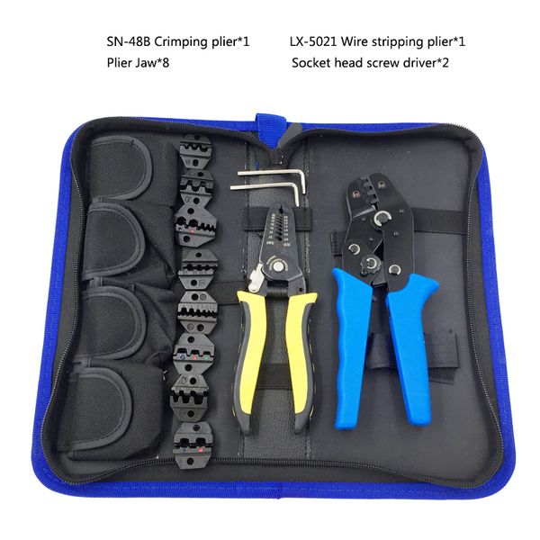 

tool set crimping pliers wire stripping pliers and 8 jaw 02c/06wf/16wf/06/11011/02w2c/0325/0725 for various terminals tools kit