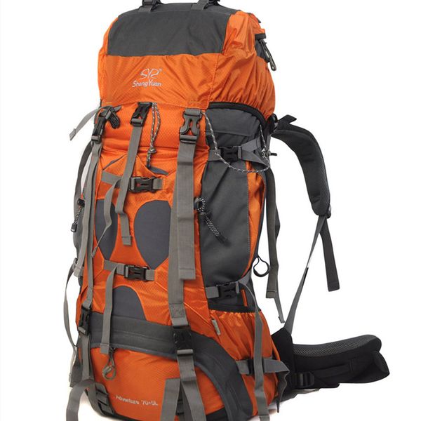 

outdoors camp mountain climbing cycling waterproof nylon bring rain-proof cover 70l high capacity motion time both shoulders
