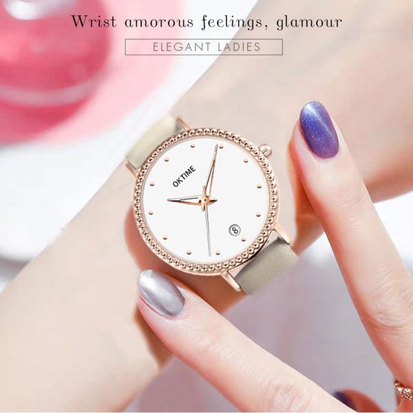 

clock creative ladies men's watch student watch fashion female models elegant analog luxury wristwatch clock gift#10, Slivery;brown