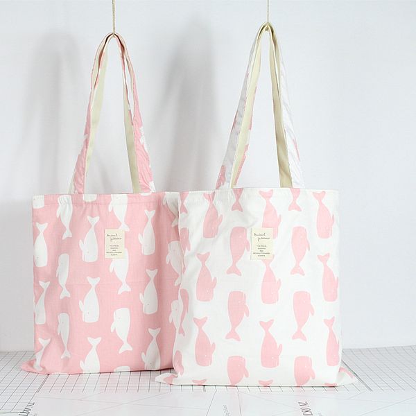 

women canvas shoulder tote bag cotton cloth shopping bags female handbag reusable bag