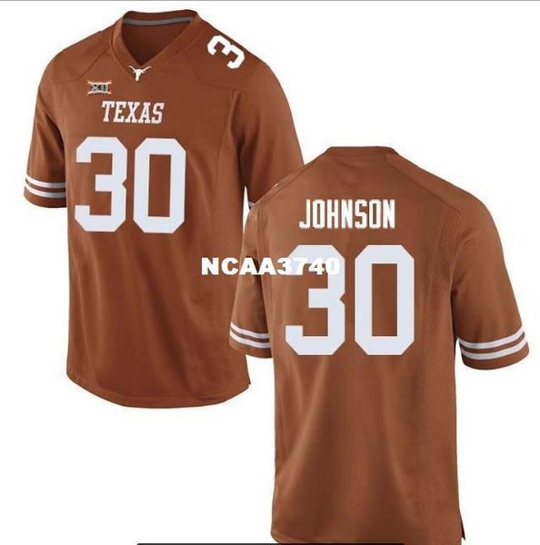 

women texas longhorns caleb johnson #30 ladies real full embroidery college jersey size s-4xl or custom any name or number jersey, Black;red
