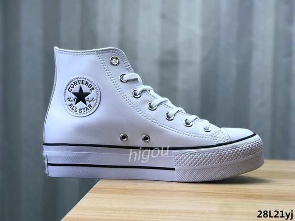 

new converse all star hi platform leather shoes women fashion high low cut luxury designer sneakers casual chuck white skateboard chaussures, Black