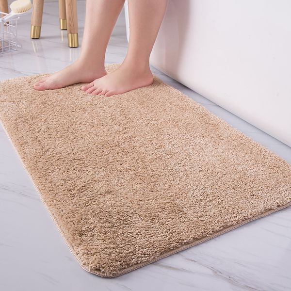 

bath polyester fiber (polyester) mat soft absorbent solid anti slip carpet bath mat bedroom rug pad for bathroom kitchen rug 917