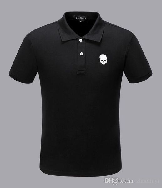 

2019 brand boutique fashion italy high street luxury business men's pure color polo shirt - size m-3xl -#0011, White;black
