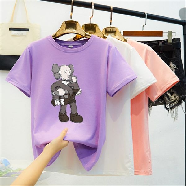 

summer 2020 short-sleeved for men and women cartoon printed student clothes clothing t-shirt clothing t-shirt fashion brand couples clothes, White