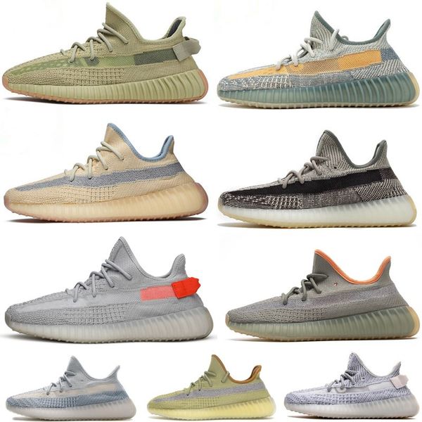 

kanye west sulfur mens running shoes black white static refective cinder tail light women sports men sneakers with box, White;red