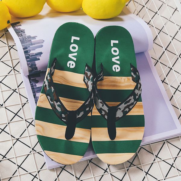 

summer cool men's beach slippers versitile fashion casual flip-flops rubber anti-slip flip-flop men's slippers, Black