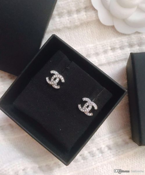 

2020 fashion earrings fine jewelry designer earring women charm earring stud earings for woman jewerly with box, Golden;silver