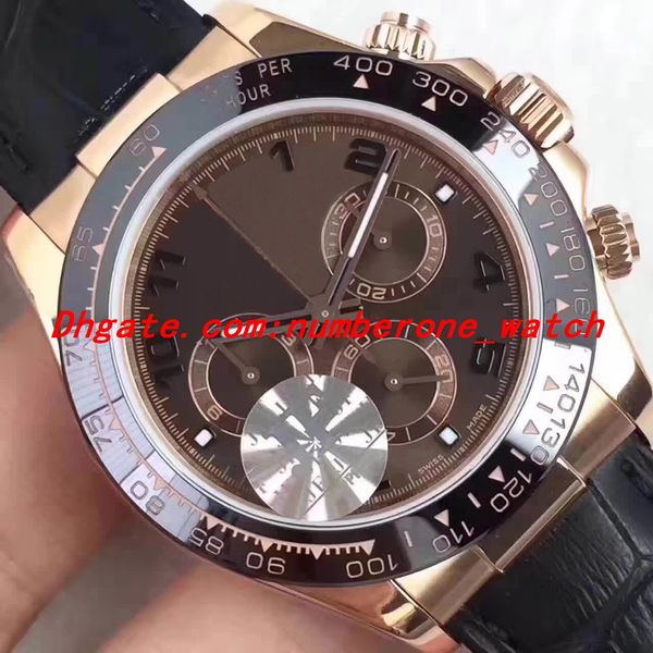 

2019 edition v2 version watch 40mm 116515ln eta 7750 movement chronograph ceramic bezel mens watches, Slivery;brown